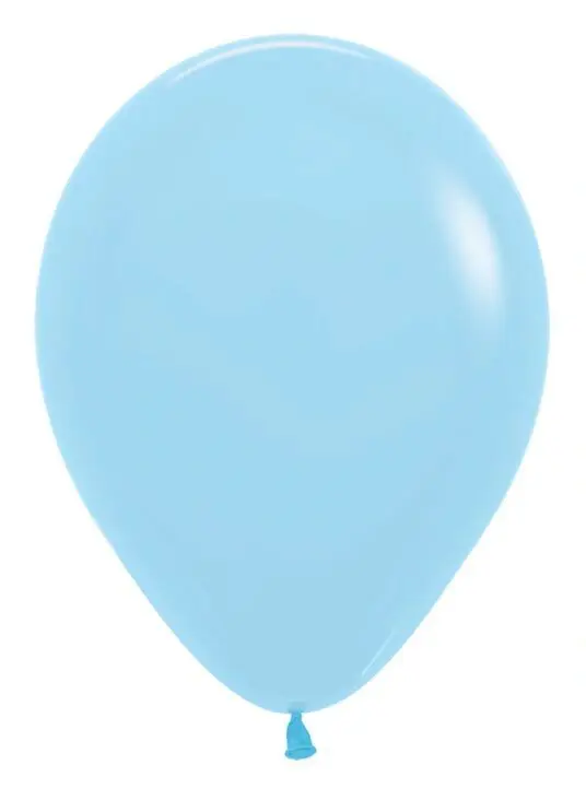 A light blue balloon is shown on the white background.