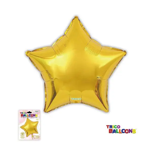 A gold star balloon is shown on the package.
