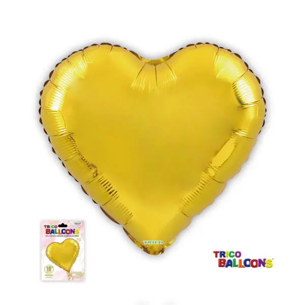 A yellow heart balloon with the package.